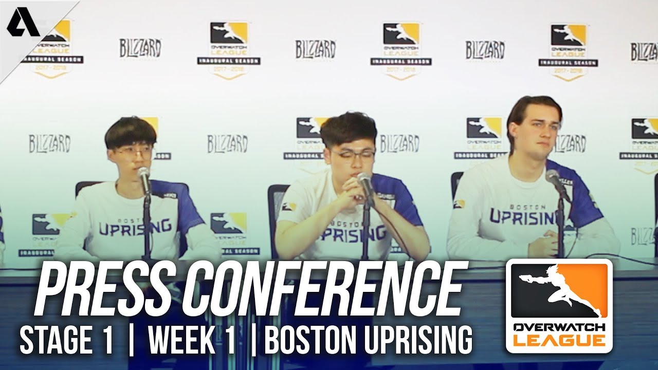 Boston Uprising Day 2 Press Conference ft Gamsu DreamKazper | Overwatch League OWL Stage 1 Week 1