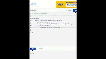 String Palindrome in JAVA #codingforbeginners #programming #coding #codingbasics #javascript #java