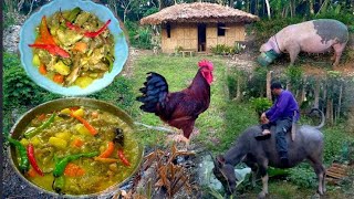Buhay Probinsya Pag Luluto Ng Chicken Curry At Pag Aalaga Ng Kalabaw At Baboy | Binatang Pinoy