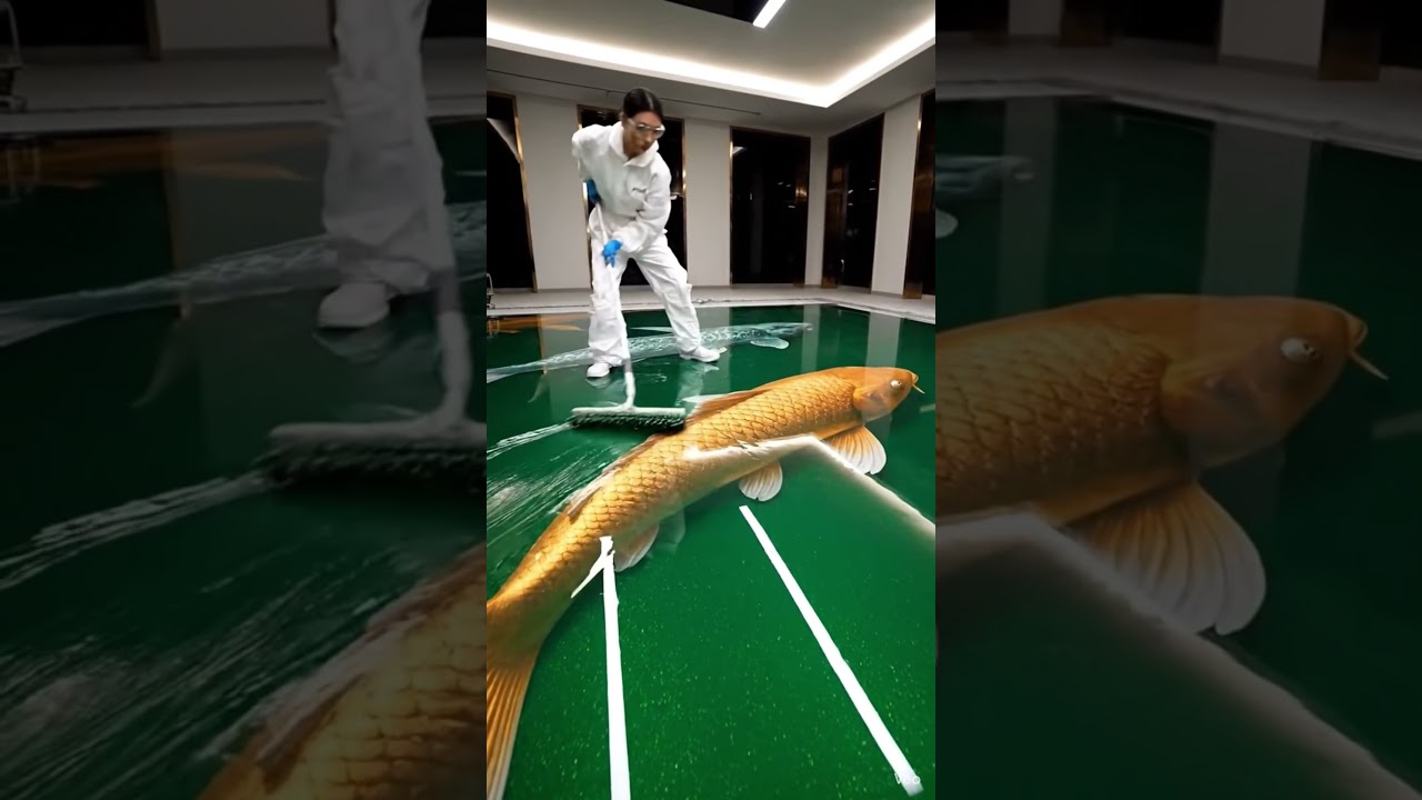Aisi Epoxy Flooring Pehle Kabhi Nahi Dekhi 😍 Fish 3D Floor” 