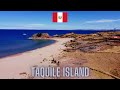 Taquile island peru  drone 4k