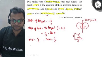Two circles each of radius 5 units touch each other at the point ( ...