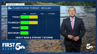 More numerous storms on Wednesday with a greater risk of burn scar flooding