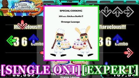 【DDR UNIVERSE 3】 100 Sec. Kitchen Battle!! / Orange Lounge [SINGLE ONI/EXPERT] 譜面確認+Clap