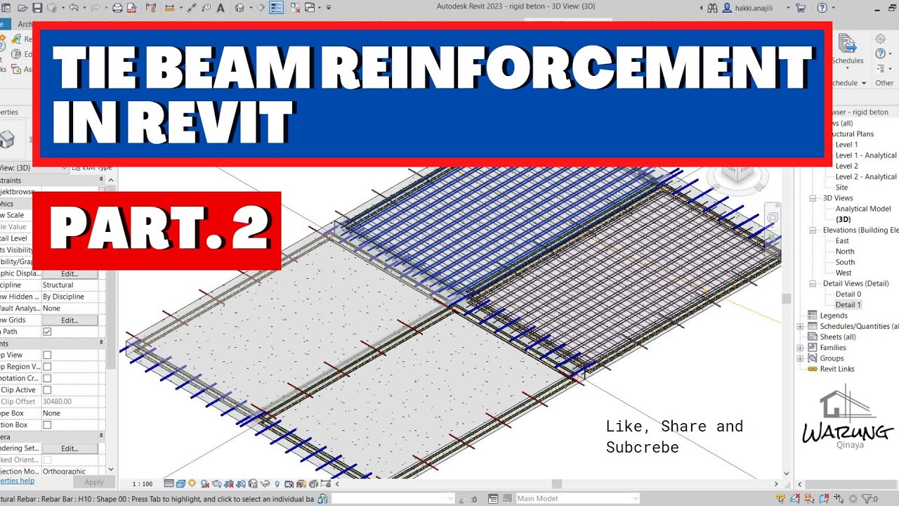 Tie Beam Reinforcement in Revit Part 2 YouTube