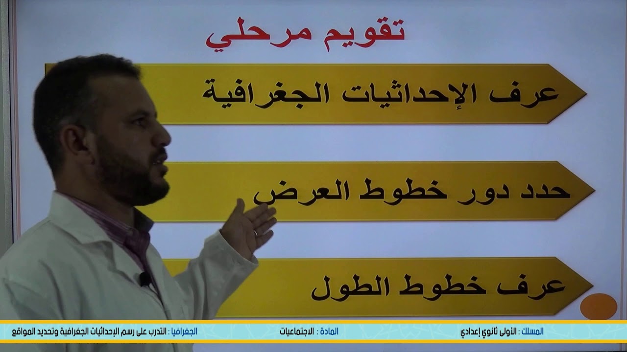 الاجتماعيات - الأولى إعدادي - التدرب على رسم الاحداثيات الجغرافية