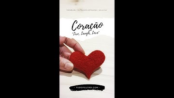 Coração - Como fazer um coração feltrado com agulhas em Lã Mágica - Parte 1