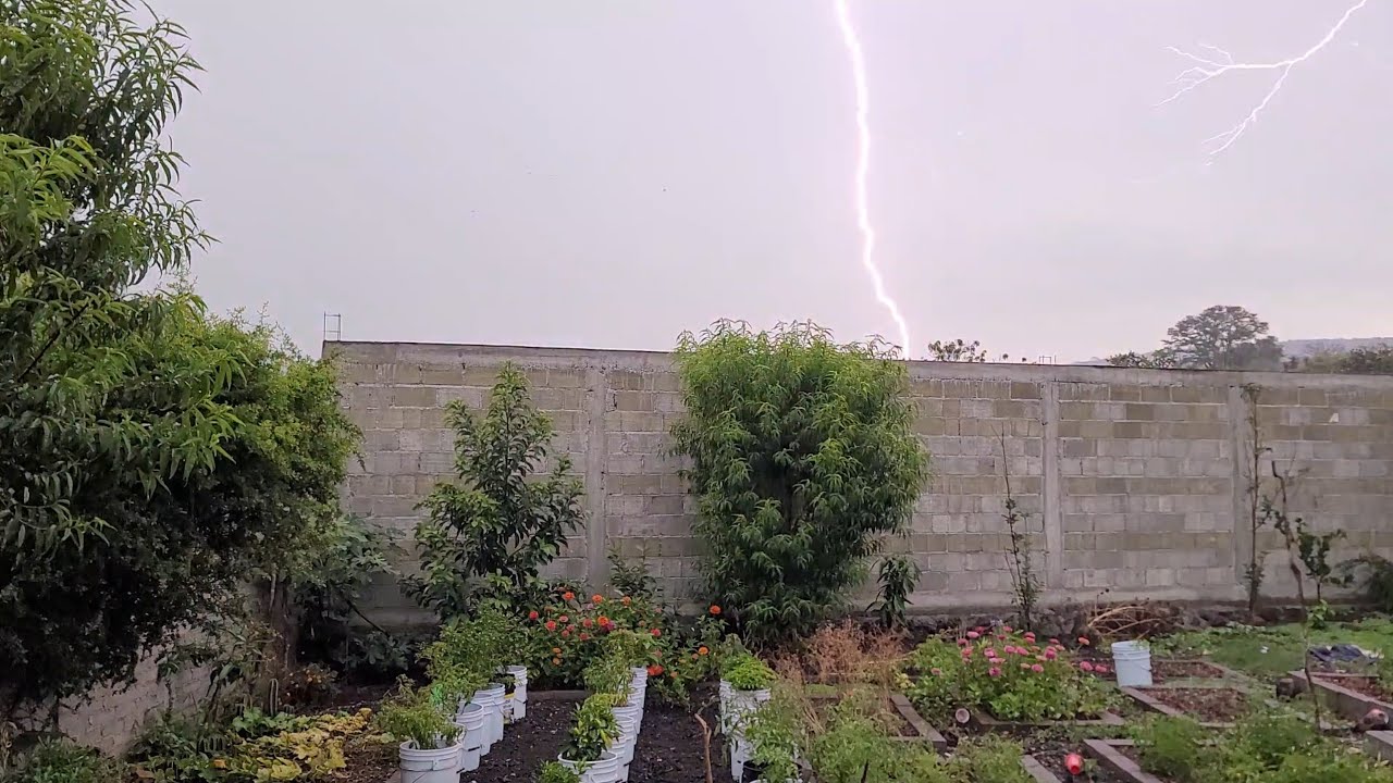 Thunderstorm with some loud thunder in Michoacán México June 19, 2022