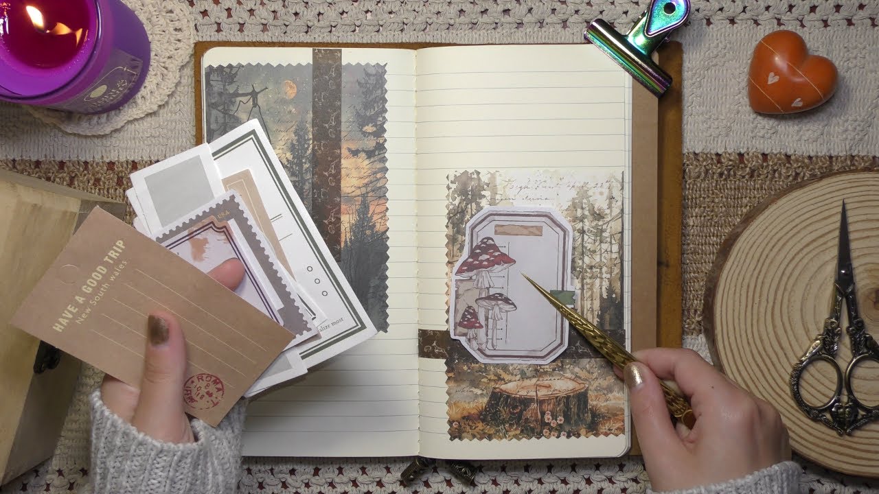 ASMR 🎧 Cafe in the Forest ☕🌲ㅣ#papertherapy #asmr #scrapbook #papercraft #journal #papersound #coffee