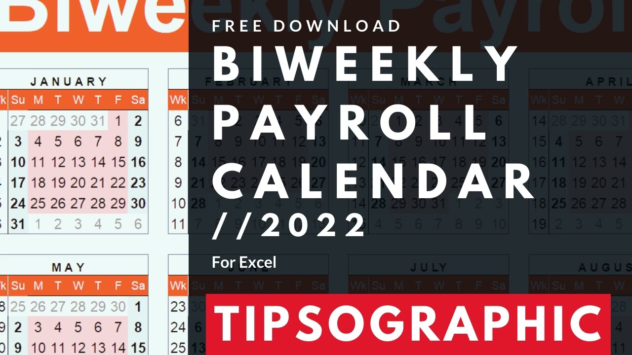  FREE Biweekly Payroll Calendar Excel 2022 YouTube
