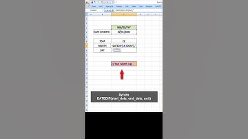 Calculated age in Excel | Excel tips and tricks |  #excelshorts  #excel