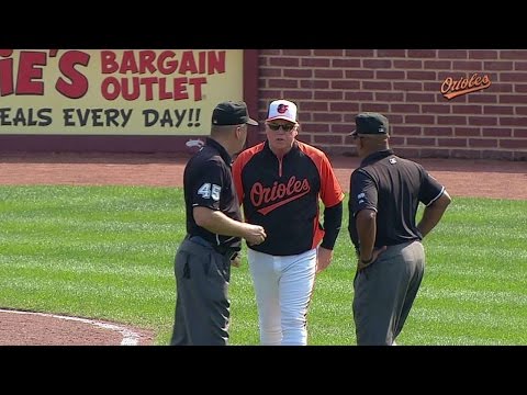 STL@BAL: Showalter tossed in 7th after arguing call