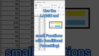 Excel - Conditional Format Large Small Function #excel #exceltips #work #school #college #hr #data