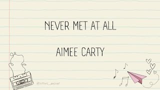 Never Met at All (Lyric) - Aimee Carty