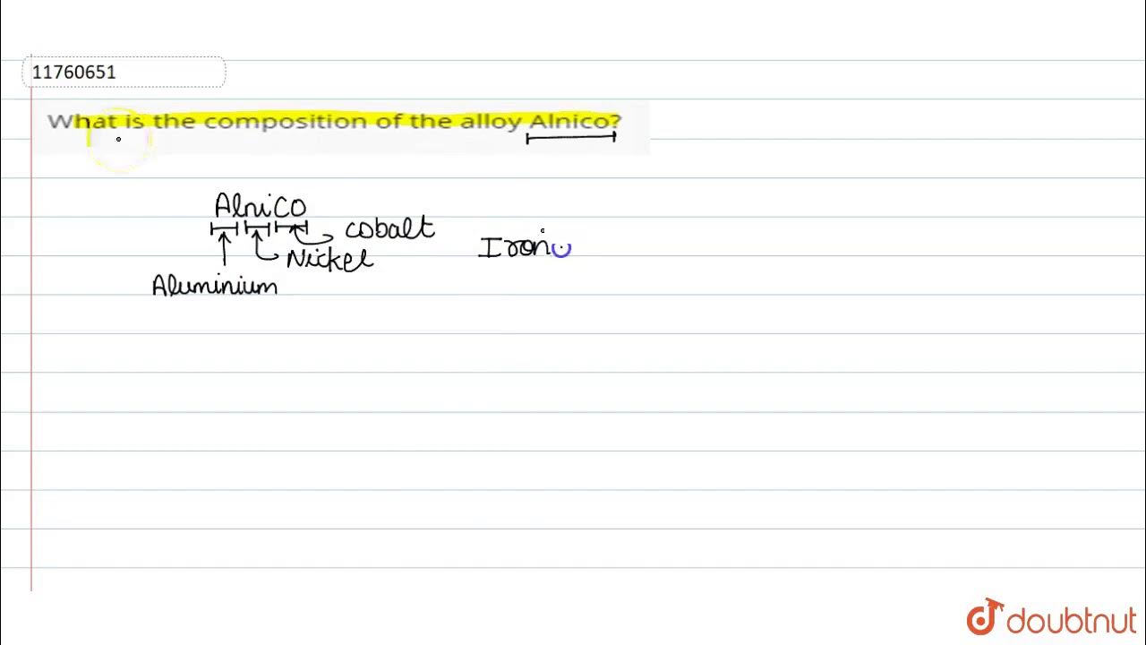 What is the composition of the alloy Alnico? YouTube