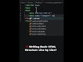 Beginner vs Pro | Still Typing HTML Boilerplate by Hand? 😳 #coding #html #webdev