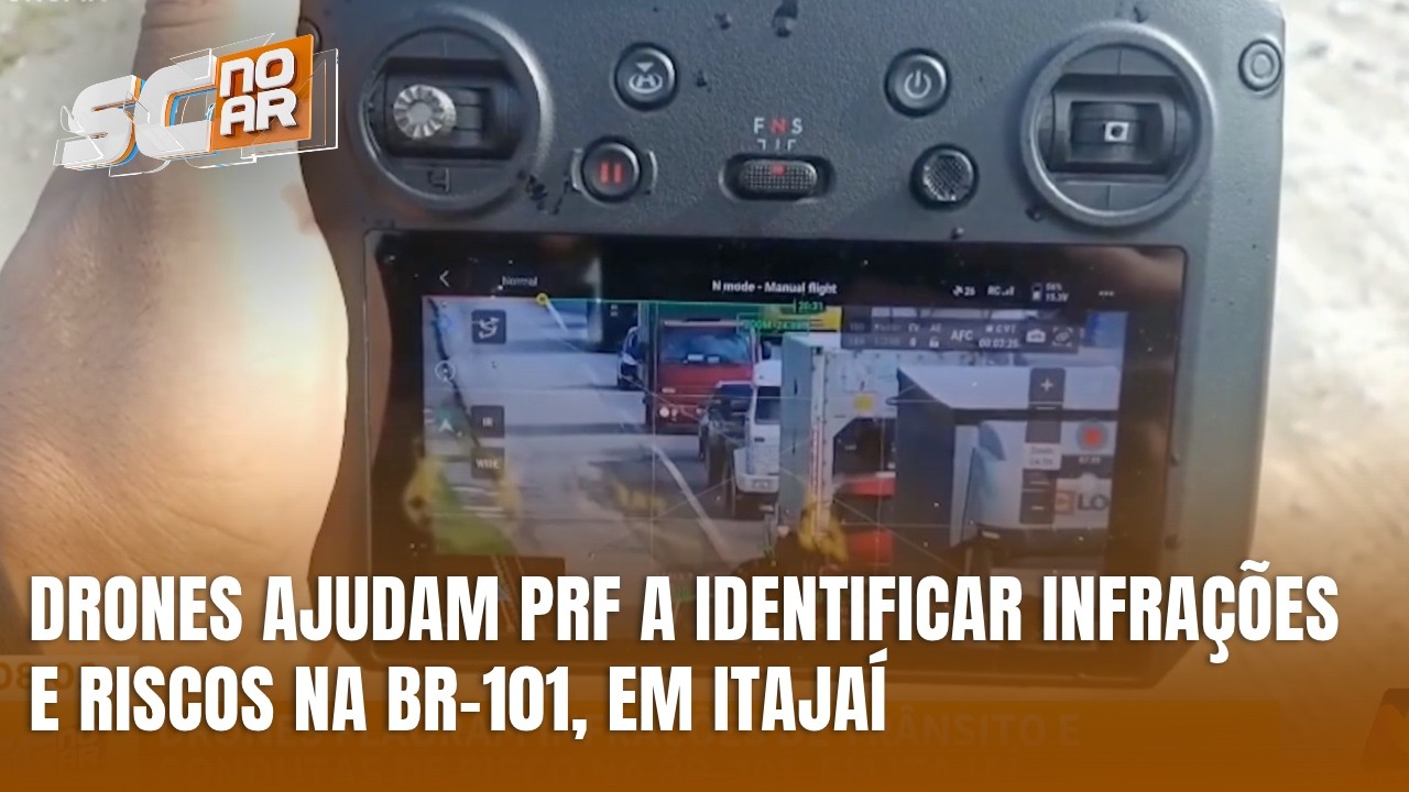 PRF usa drones para fiscalizar motoristas e identificar infrações em Itajaí
