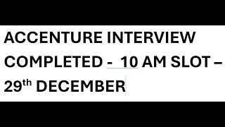 Accenture 10am 29th dec interview questions | Accenture associate software engineer 2025