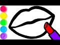 Menggambar bibir untuk anak-anak | Lip drawing for children | बच्चों के लिए होंठ ड्राइंग