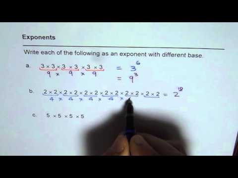 Write Numbers With Exponents And Different Bases Youtube
