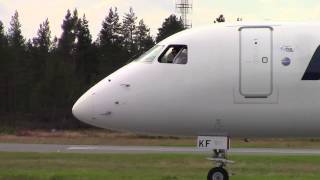 Waving pilots - Nordic Regional E190 at Oulu EFOU