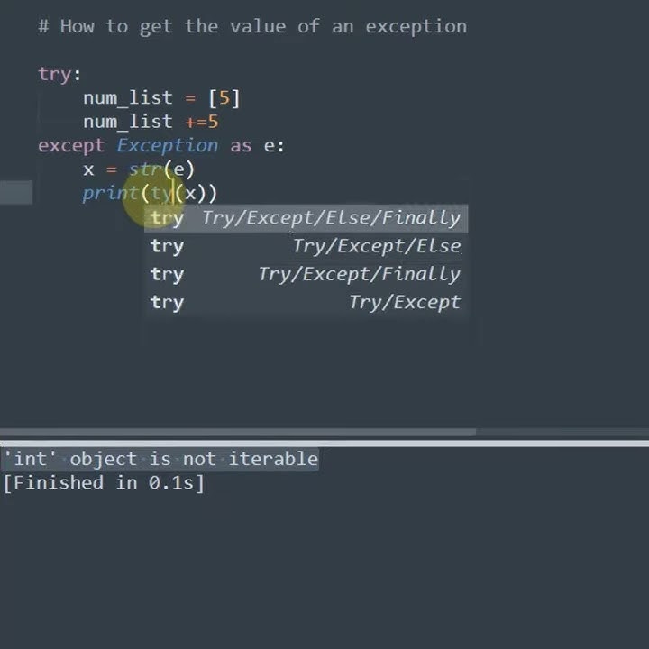 How to get the value of an exception as a string in Python #shorts ...