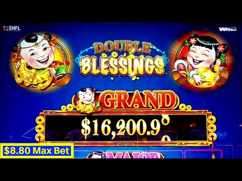 DOUBLE BLESSING Slot Machine $8.80 Max Bet BONUS & BIG WIN | 🔴 Premiere Stream PART 1