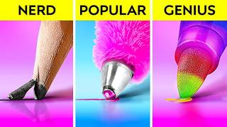 HACKS GENIALES Y TRUCOS INTELIGENTES PARA LA ESCUELA 🎨 Reto de Dibujo Por 123 GO!