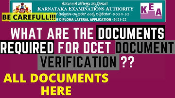#dcetupdates | DCET DOCUMENT VERIFICATION 2021 | DOCUMENTS REQUIRED FOR DOCUMENT VERIFICATION