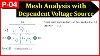 Mesh Analysis with Dependent Voltage Source -- Telugu