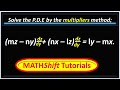 How to apply the method of multipliers in solving partial differential equationsexample 1