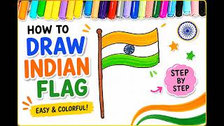 How to Draw the Indian Flag | Easy Drawing for Kids | Drawing & Coloring for Kids