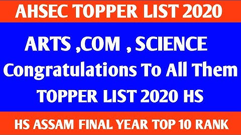 HS 2nd Year Result Topper List | Top 10 Rank Holder In HS Assam | AHSEC Topper List