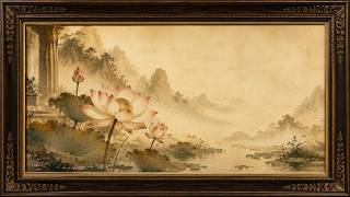 Ancient Floral Wall Art | Elegant Framed Lotus Painting | 4K Ambient ( recommend) screenshot 2