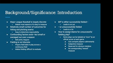 [2-min intro] A Bayesian Hierarchical Model for Evaluating Fielding in Major League Baseball