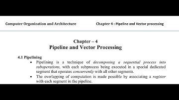 CSIT 215: Computer Organization & Architecture(Evening)-Class 4: Pipeline and Vector Processing