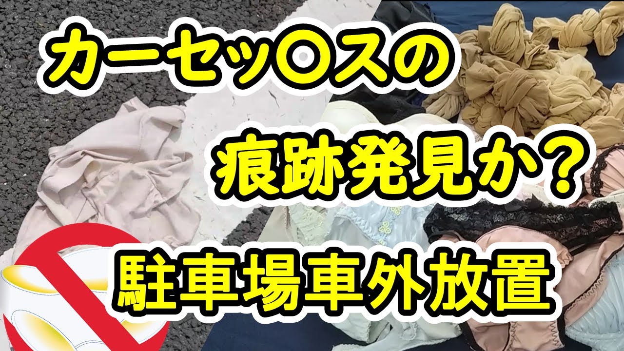 PANTYBUSTER 005　finding panties.  I found panties and bra in the trash bag.　衣類ゴミ物調査　パンティ　ブラジャー　駐車場内