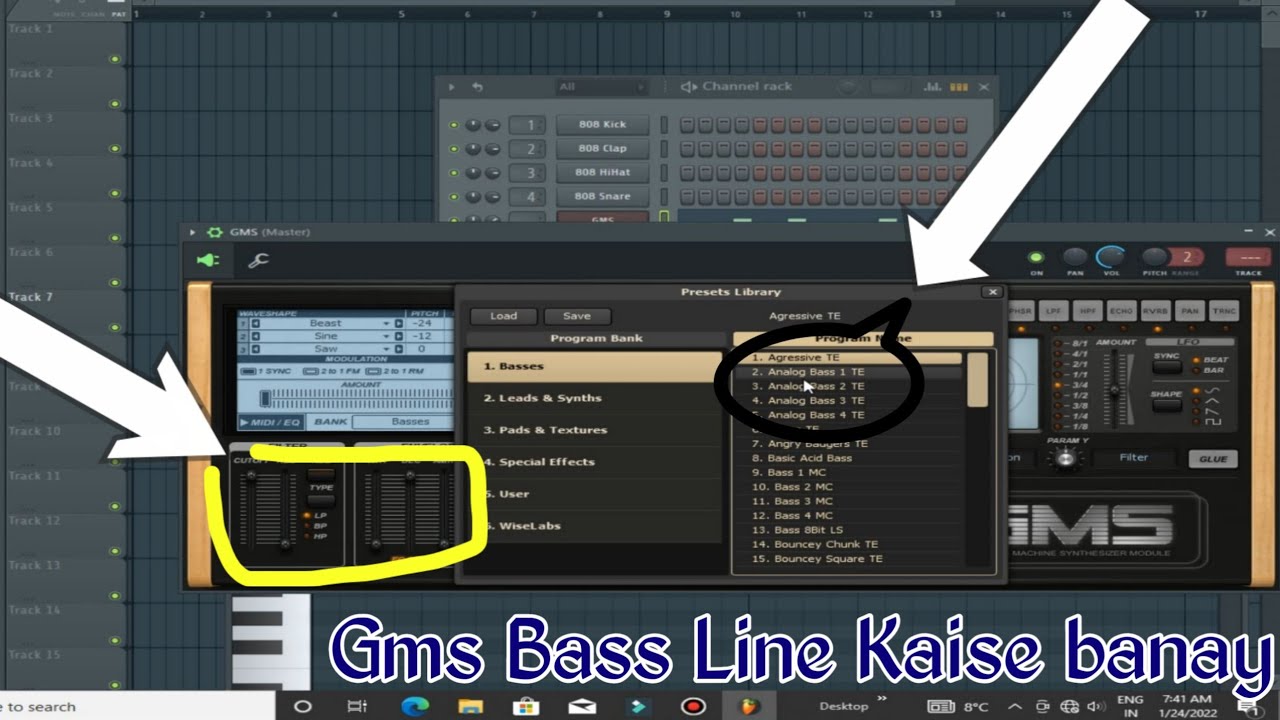 gms bassline kaise banaye ! bass line kaise banaye | rajsthani studio bass line kaise banaye