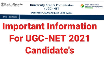 💥UGC NET 2021 : Application Form को Update करना है जरूरी ।। Important Information ।।Nta Ugc Net 2021
