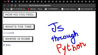 Python to make an html page with buttons that shows text when clicked