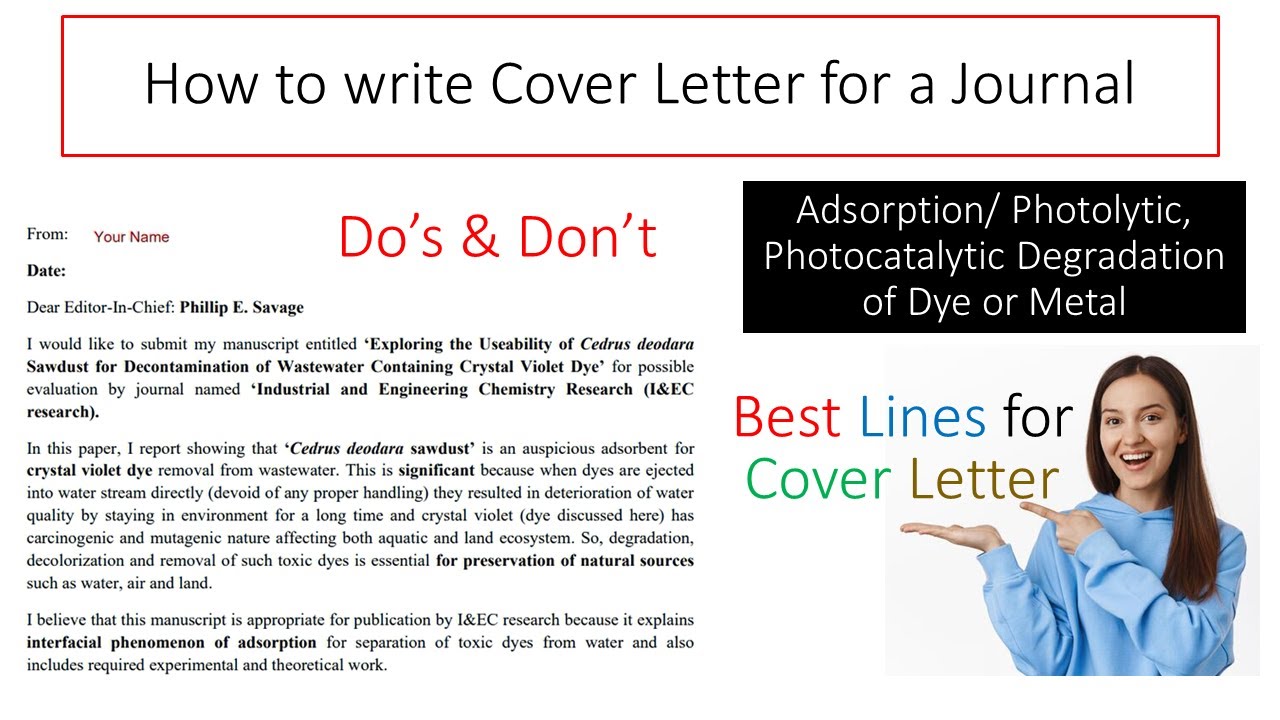 writing cover letter to journal editor