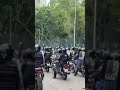 National Guard block workers march