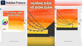 🧡 Simple Landscape Drawing on iPad for Beginners - Realistic Watercolor Blending - Fresco LVMAICHI screenshot 3
