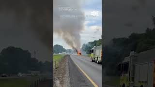 Fireworks trailer explodes on highway