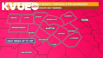 Live weather update: Excessive Heat Warning extended through Wednesday | KVUE