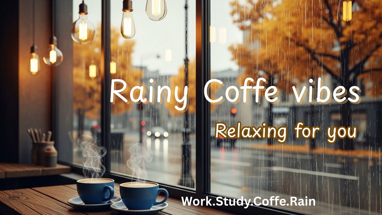 Cozy Café Ambience ☕ Gentle Jazz Piano & Rain Sounds for Reading & Calm