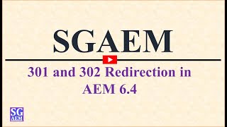 301 and 302 Redirection in AEM 6 4