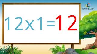 Table of 12, Learn Multiplication Table of Twelve 12 x 1 = 12,12 ka Table,12 Times Table Maths table