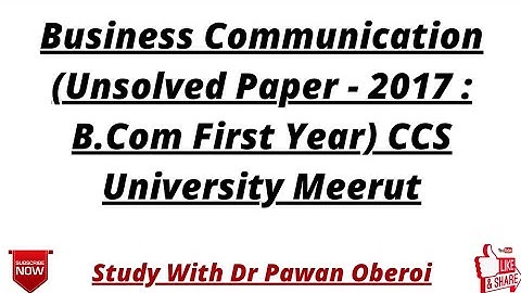 Business Communication (Unsolved Paper - 2017 : B.Com First Year) CCS University Meerut