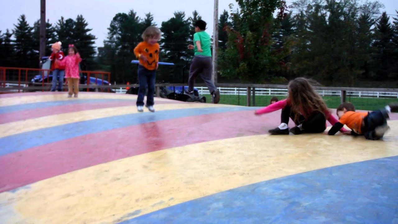 on the bouncy pillow at Autumn Acres 2 YouTube